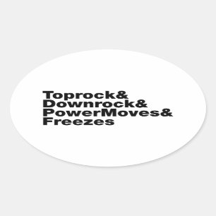 Breaking Moves (Breakdancing) Oval Sticker