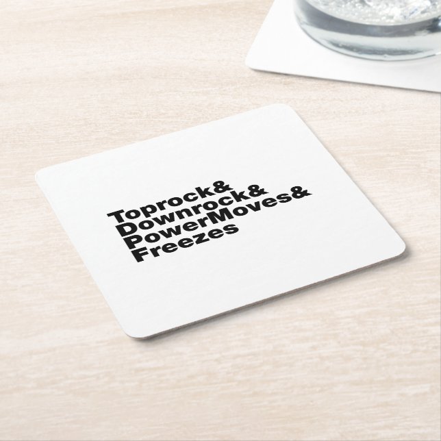 Breaking Moves (Breakdancing) Square Paper Coaster (Angled)