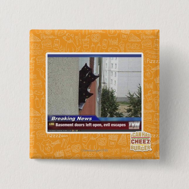 Breaking News 2 15 Cm Square Badge (Front)