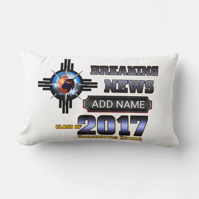 Breaking News Class Of 2017 Lumbar Pillow (Front)