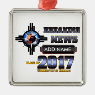 Breaking News Class Of 2017 Metal Tree Decoration