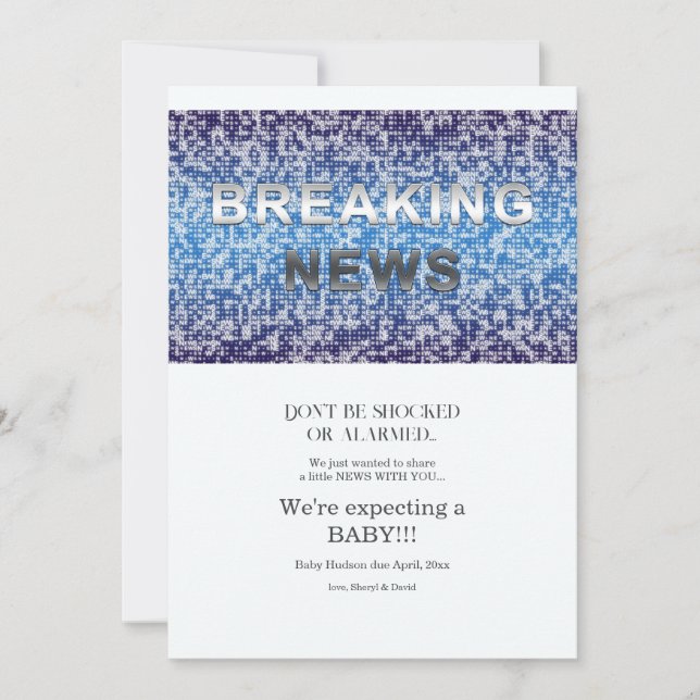 Breaking News Pregnancy Announcement (Front)