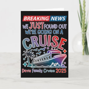 Breaking News We Are Going On A Cruise Surpris Cru Card