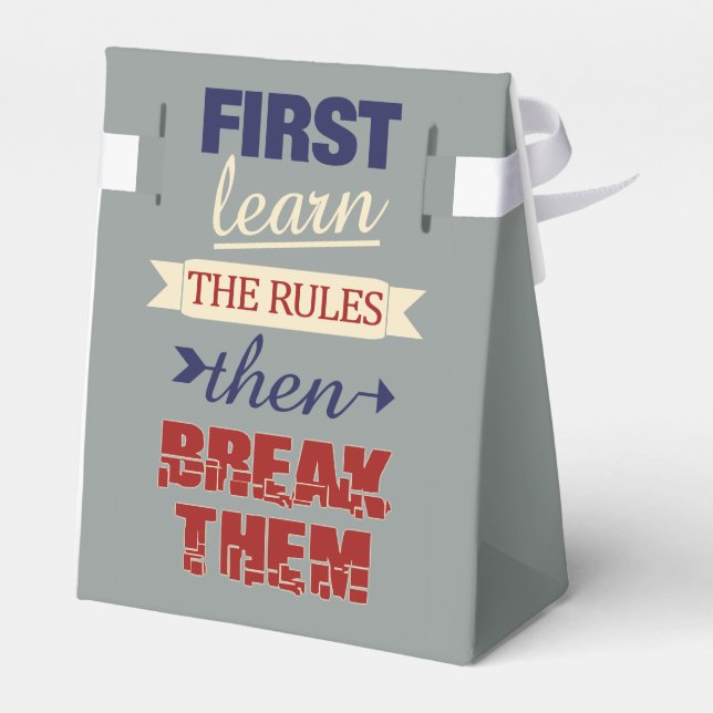 Breaking Rules custom favour box (Back Side)