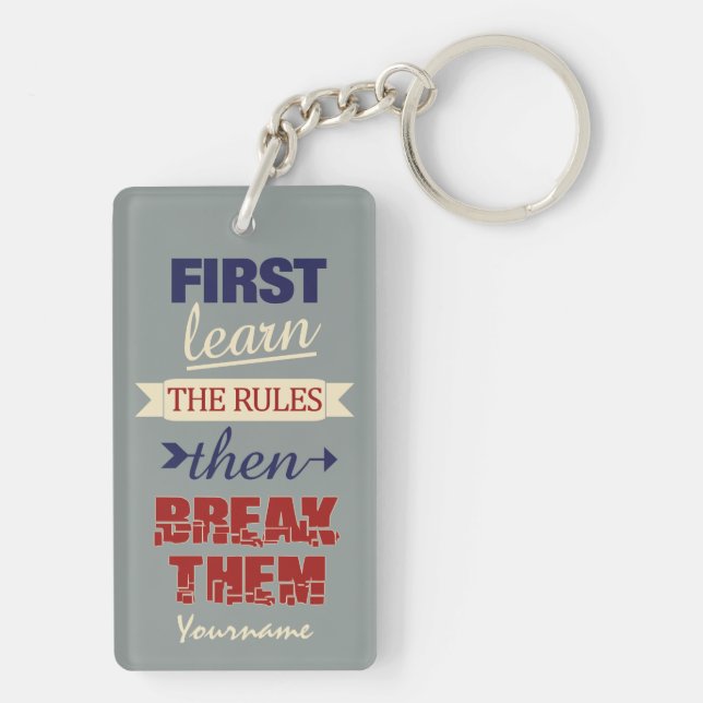 Breaking Rules custom key chain (Back)