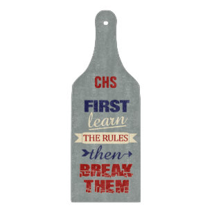 Breaking Rules custom monogram cutting board