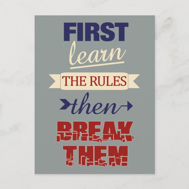Breaking Rules postcard (Front)