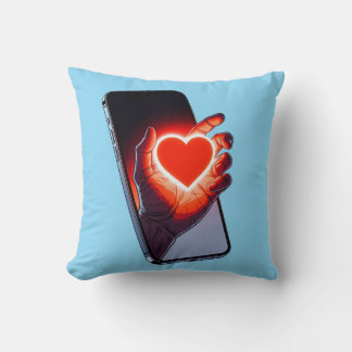 Breaking Screen Heart Optical Illusion Throw Pillo Cushion