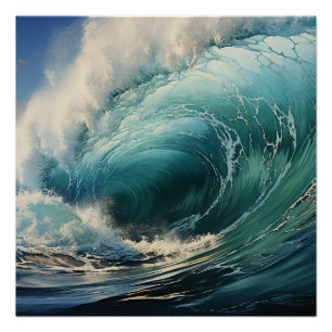 Breaking Surf  Painting Poster
