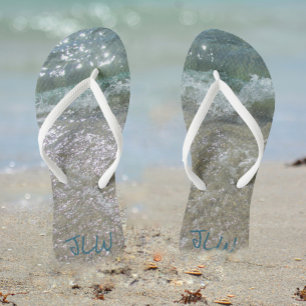 Breaking Surf with Initials Jandals