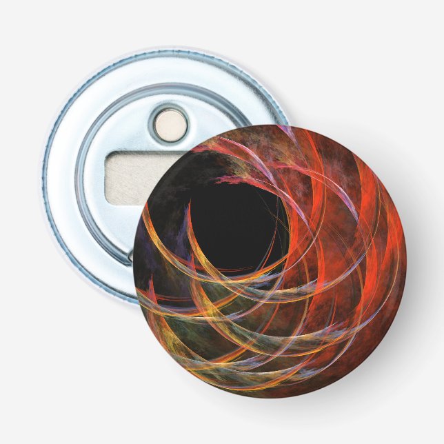 Breaking the Circle Abstract Art Button Bottle Opener (Front)