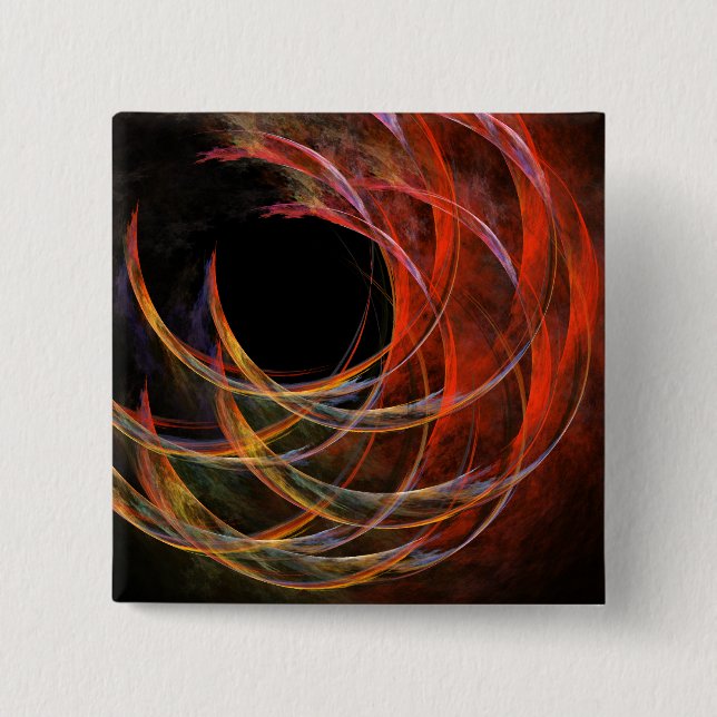 Breaking the Circle Abstract Art Button (square) (Front)