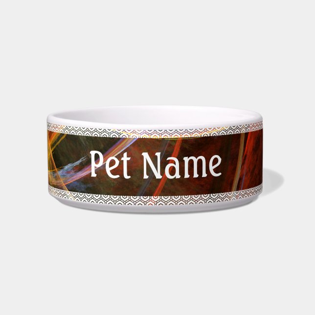 Breaking the Circle Abstract Art Cat Bowl (Front)