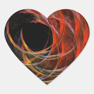 Breaking the Circle Abstract Art Heart Sticker