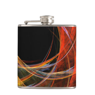 Breaking the Circle Abstract Art Hip Flask