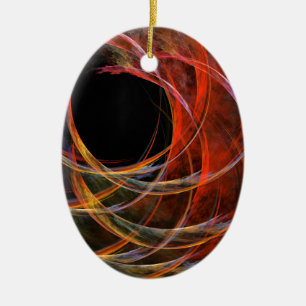 Breaking the Circle Abstract Art Oval Ornament