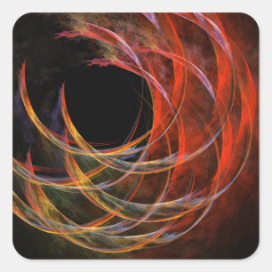 Breaking the Circle Abstract Art Square Sticker