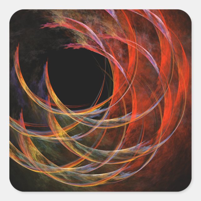 Breaking the Circle Abstract Art Square Sticker (Front)