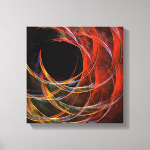 Breaking the Circle Abstract Black and White Canvas Print
