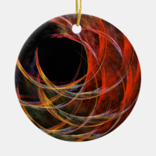Breaking the Circle Vortex of Fire Abstract Art Ceramic Tree Decoration