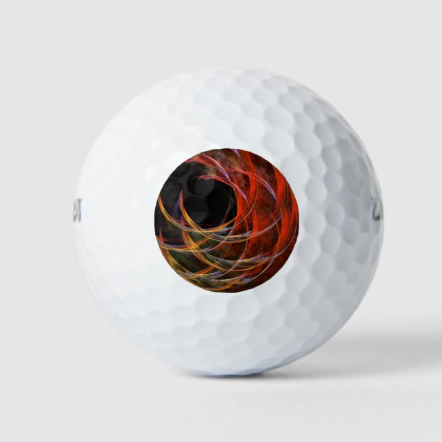 Breaking the Circle Vortex of Fire Abstract Art Golf Balls (Front)