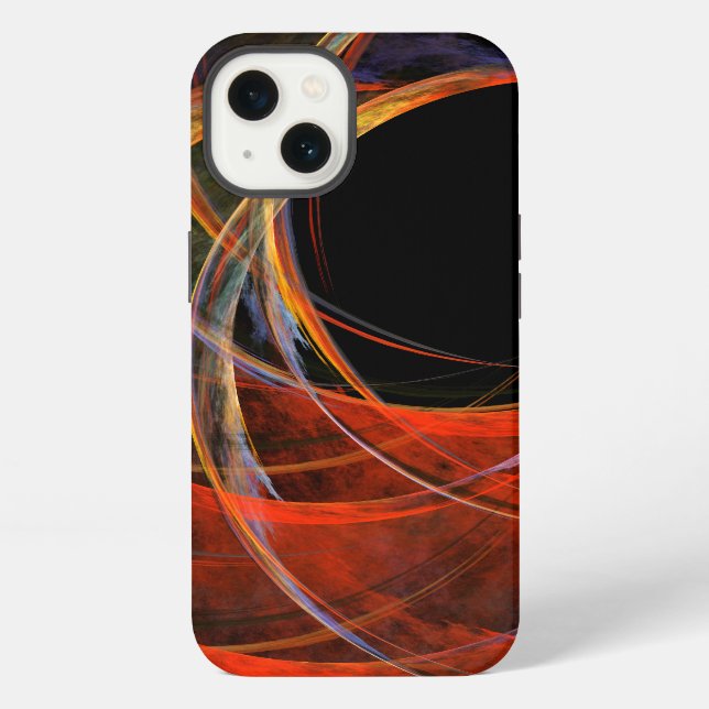 Breaking the Circle Vortex of Fire Abstract Art iPhone Case (Back)