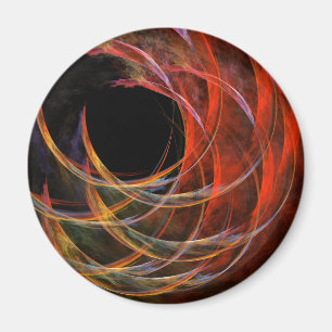 Breaking the Circle Vortex of Fire Abstract Art Magnet