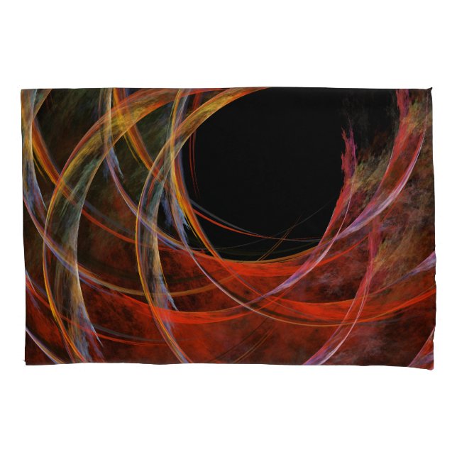 Breaking the Circle Vortex of Fire Abstract Art Pillowcase (Front)