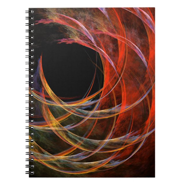 Breaking the Circle Vortex of Fire Abstract Art Spiral Notebook (Front)
