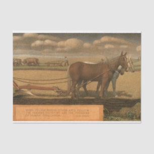 Breaking the Prairie, 1939 by Grant Wood Tissue Paper