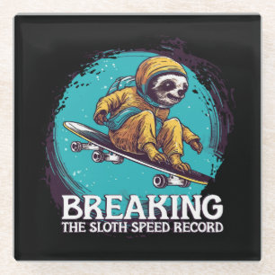 Breaking the Sloth Speed Record Glass Coaster