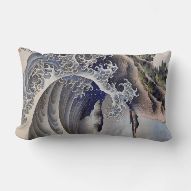 Breaking Waves, Hokusai Lumbar Cushion (Front)