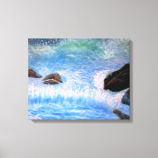 BREAKING WAVES ON THE SEA CANVAS PRINT