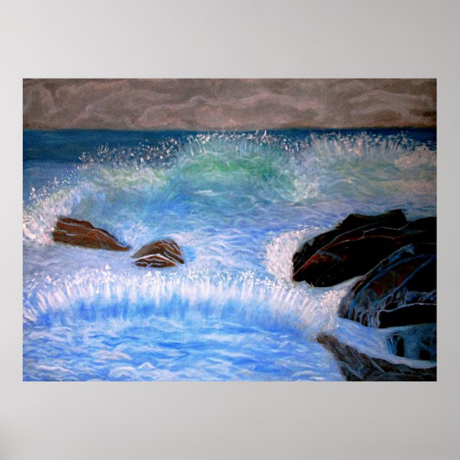 BREAKING WAVES ON THE SEA   POSTER (Front)