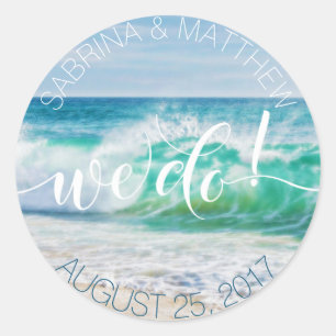 Breaking Waves Tropical Beach We Do Classic Round Sticker