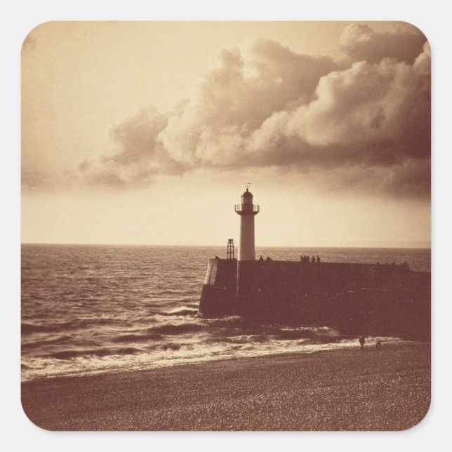 Breakwater at Sete, c.1855 (albumen print from a c Square Sticker (Front)