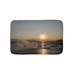 Breakwater in Croatia beautiful sunset    Bath Mat