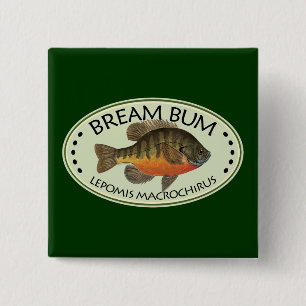 Bream Bum Fishing 15 Cm Square Badge