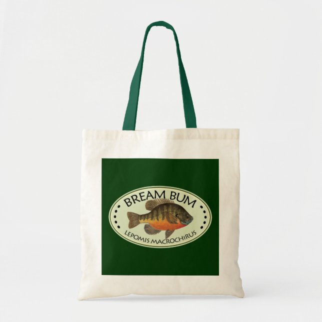 Bream Bum Fishing Tote Bag (Front)