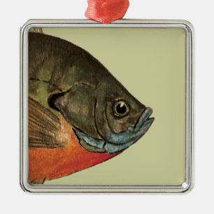 Bream Fishing Metal Tree Decoration