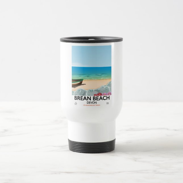 Brean Beach Devon vintage travel poster Mug (Center)