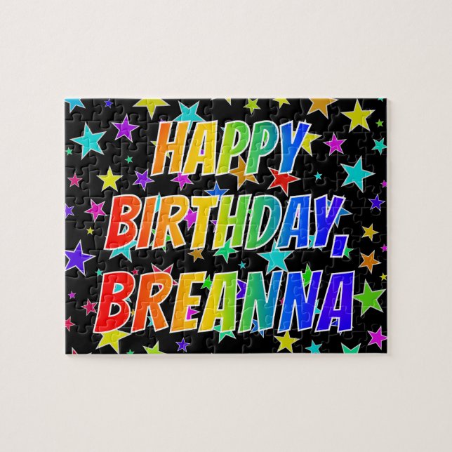 "BREANNA" First Name, Fun "HAPPY BIRTHDAY" Jigsaw Puzzle (Horizontal)