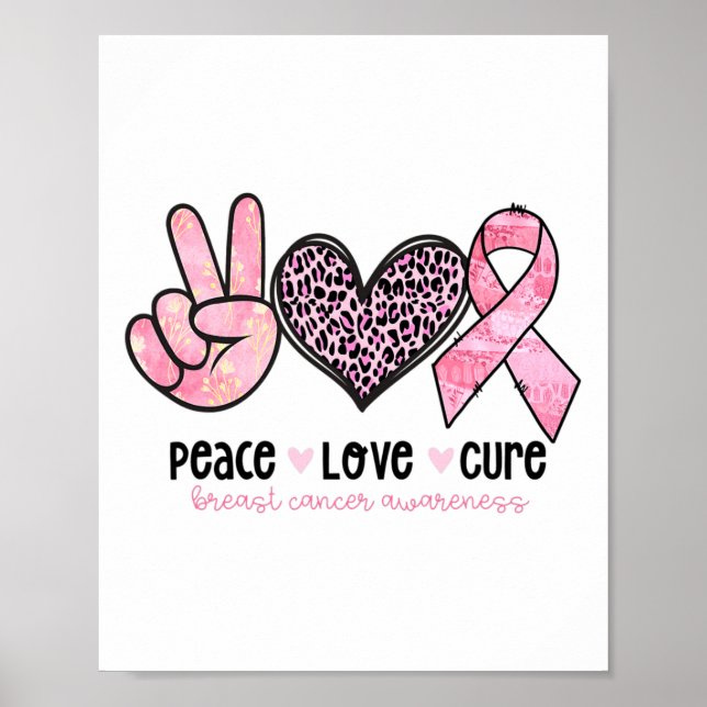 Breast Awareness Pink Ribbon  Poster (Front)
