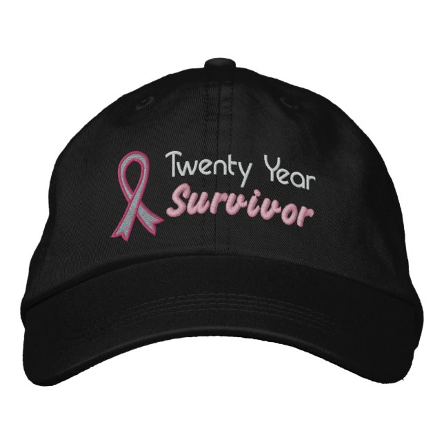 Breast Cancer 20 Year Survivor Embroidered Hat (Front)