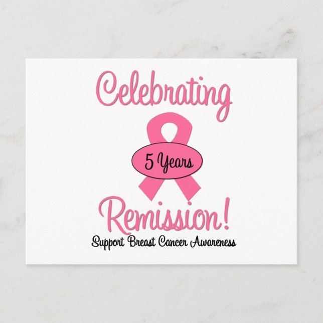 Breast Cancer 5 Year Remission Postcard (Front)