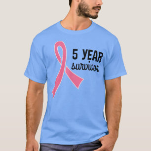 Breast Cancer 5 Year Survivor Pink Ribbon Tee