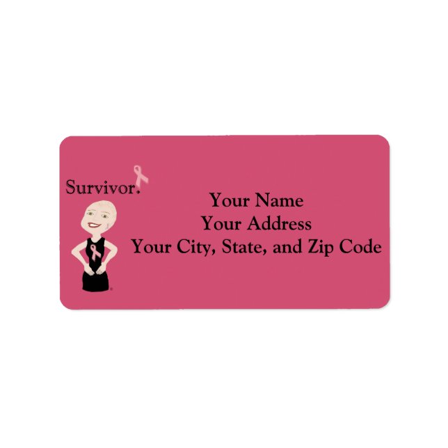 Breast Cancer Address Labels by SurvivorNovelties (Front)
