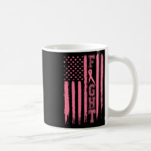 Breast Cancer American Flag Breast Cancer Survivor Coffee Mug
