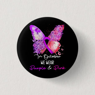 Breast Cancer And Domestic Violence Awareness Butt 3 Cm Round Badge