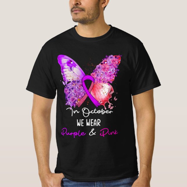 Breast Cancer And Domestic Violence Awareness Butt T-Shirt (Front)